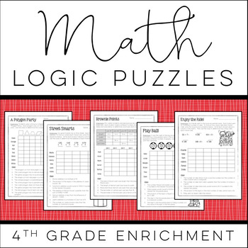 Preview of Math Logic Puzzles: 4th grade ENRICHMENT - [Digital & Printable PDF]