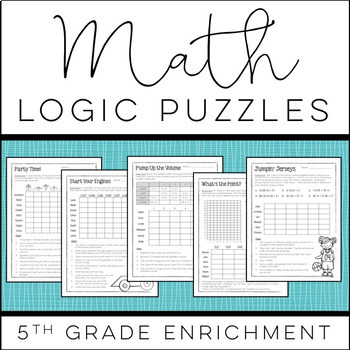 Preview of Math Logic Puzzles: 5th grade Enrichment - [Digital & Printable PDF]