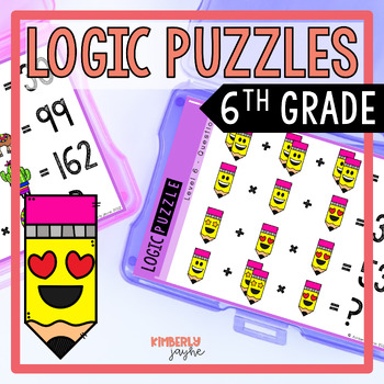 Preview of Math Logic Puzzles 6th Grade Enrichment Volume One