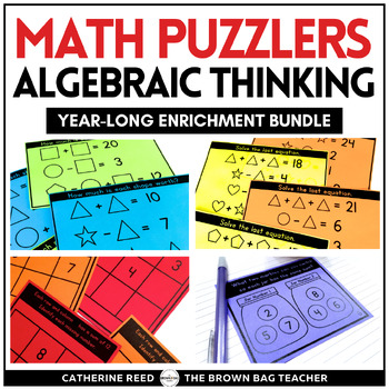 Preview of Math Logic Puzzles BUNDLE: 1st & 2nd Grade Algebraic Thinking & Math Enrichment