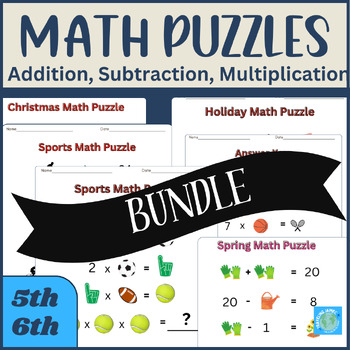 Preview of Math Addition | Subtraction | Multiplication Logic Puzzles | Enrichment