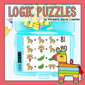 Preview of Math Logic Puzzles Cinco De Mayo 5th Grade Enrichment