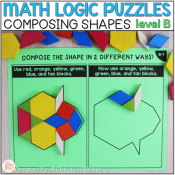 Preview of Math Logic Puzzles Composite Shapes - level B