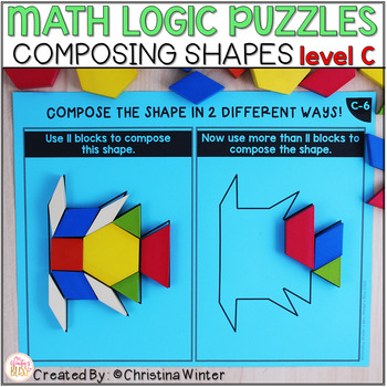 Preview of Math Logic Puzzles Composite Shapes - level C