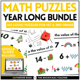 Math Logic Puzzles GROWING Bundle for 1st & 2nd Grade: Add