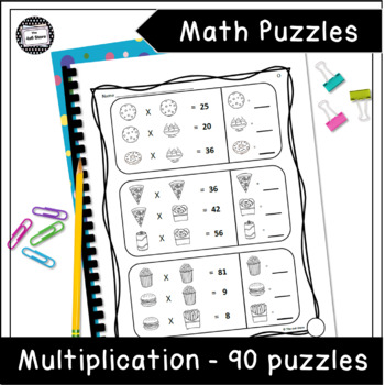 Preview of Math Logic Puzzles Multiplication - Early Elementary Enrichment Packet