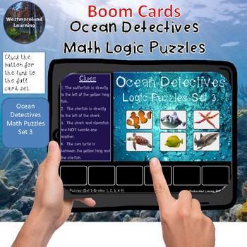 Preview of Distance Learning Logic Puzzles Ocean Detectives Set 3 Interactive Boom Cards
