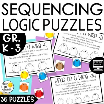Preview of Sequencing Math Logic Puzzles, Early Finisher Activities, Enrichment 2nd Grade