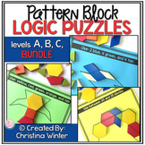 Math Logic Puzzles Shapes - Early Finisher Activities - levels A,B,C BUNDLE