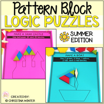 Preview of Math Logic Puzzles Shapes - Summer Edition