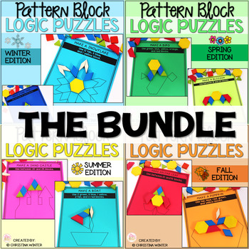 Preview of Math Logic Puzzles Shapes - Year Bundle