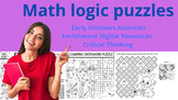 Math Logic Puzzles Worksheets - 60 critical thinking  [Dig