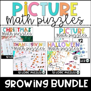 Preview of Math Logical Puzzles with Pictures- GROWING BUNDLE
