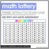 Math Lottery Interactive Board Game | Freebie