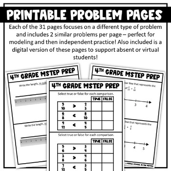 4th Grade Math MSTEP Packet & Google Slides - Digital and Printable ...