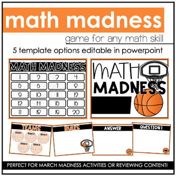 Preview of Math Madness Game Templates | EDITABLE