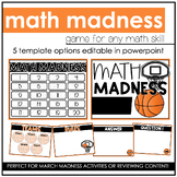 Math Madness Game Templates | EDITABLE