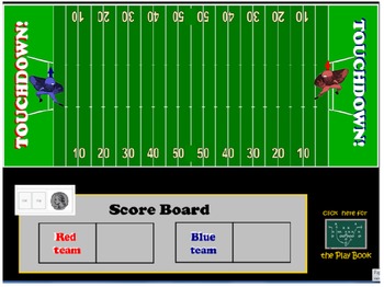 Preview of Math Madness SMART Notebook Football Game