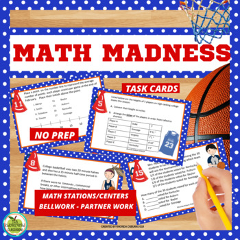 Preview of Math Madness Word Problems including Fractions and Decimals for Grades 5 and 6