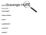 Math Magazine Scavenger Hunt