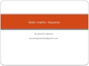 Preview of vedic maths  - squares