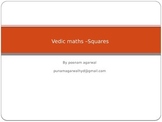 vedic maths  - squares