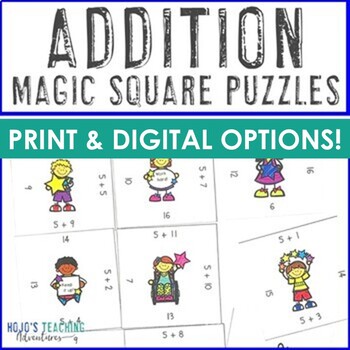 Preview of Addition within 20 Center Review Game | Math Fact Fluency 1st or 2nd Grade
