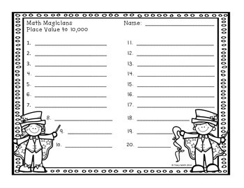 Place Value to 10,000 Task Cards - SCOOT - Math Magicians - Grades 2-4