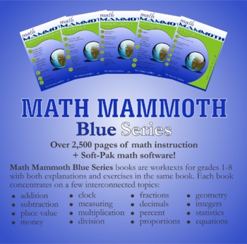 Preview of Math Mammoth Blue Series bundle (grades 1-8)