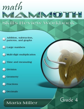 Preview of Math Mammoth Grade 4 Skills Review Workbook