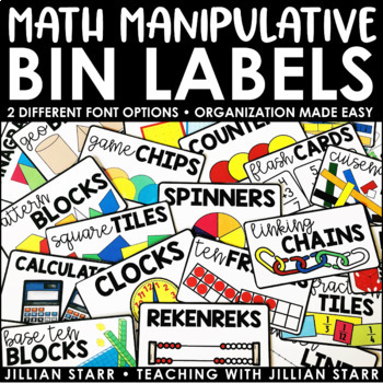 Preview of Math Manipulative Bin Labels