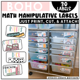 Math Manipulative Bin Labels - Boho Classroom Decor