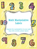 Math Manipulative Labels with Pictures