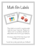 Math Manipulative Storage Labels