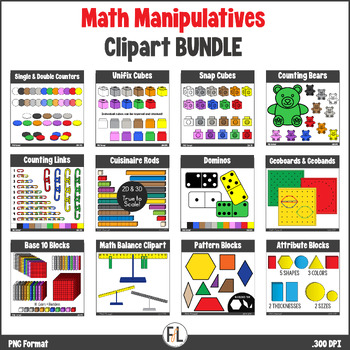 Preview of Math Manipulatives Clipart: BUNDLE