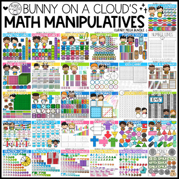 Preview of Math Manipulatives Clipart Mega Bundle by Bunny On A Cloud