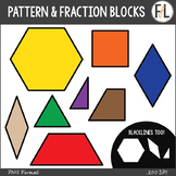 Math Manipulatives Clipart - PATTERN BLOCKS, FRACTION PATT