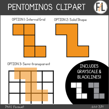 Preview of Math Manipulatives Clipart - PENTOMINOES