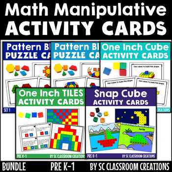 Preview of Math Manipulatives Activity Cards Bundle
