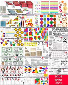 Preview of Math Manipulatives MEGA BUNDLE by Poppydreamz (COLOR AND LINE ART)