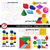 Math Manipulatives - Shapes Clipart by Poppydreamz (COLOR ONLY)