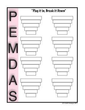 Preview of Math Map: Graphic Organizer for Algebraic Solutions PEMDAS