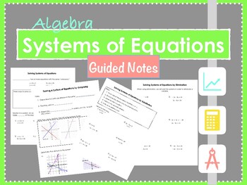 Preview of Systems of Equations Guided Notes (Example - Not actual resource)