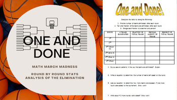 Preview of Math March Madness - One and Done! (Statistics of the Elimination Analysis)
