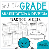 Multiplication and Division Worksheet Bundle | 4th Grade