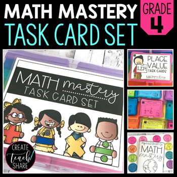 Preview of Math Mastery Task Cards - 4th Grade | Math Activities