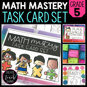 Preview of Math Mastery Task Cards - 5th Grade | Math Activities
