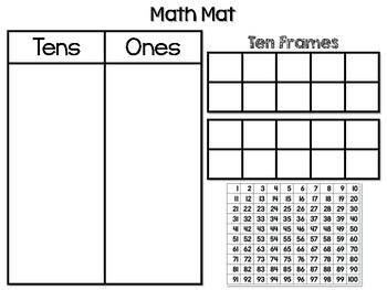 Math Mat (Place Value and ten Frames) by TeachCreateK5 | TpT