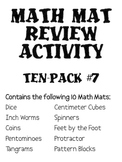Math Mat Review Activity:  ASSORTED TEN PACK #7