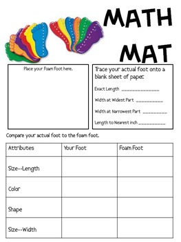 Math Mat Review Activity: Feet by the Foot by Smart Chick | TpT
